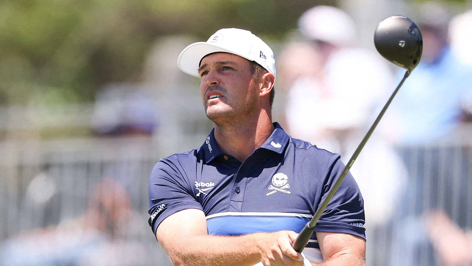 Bryson DeChambeau hits a drive at the 2026 U.S. Open. Image: Reuters