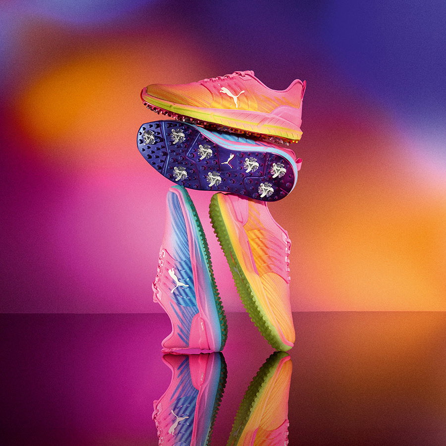 PUMA's new 'Showtime' Ignite Elevate Tour 2 golf shoes. Courtesy Puma