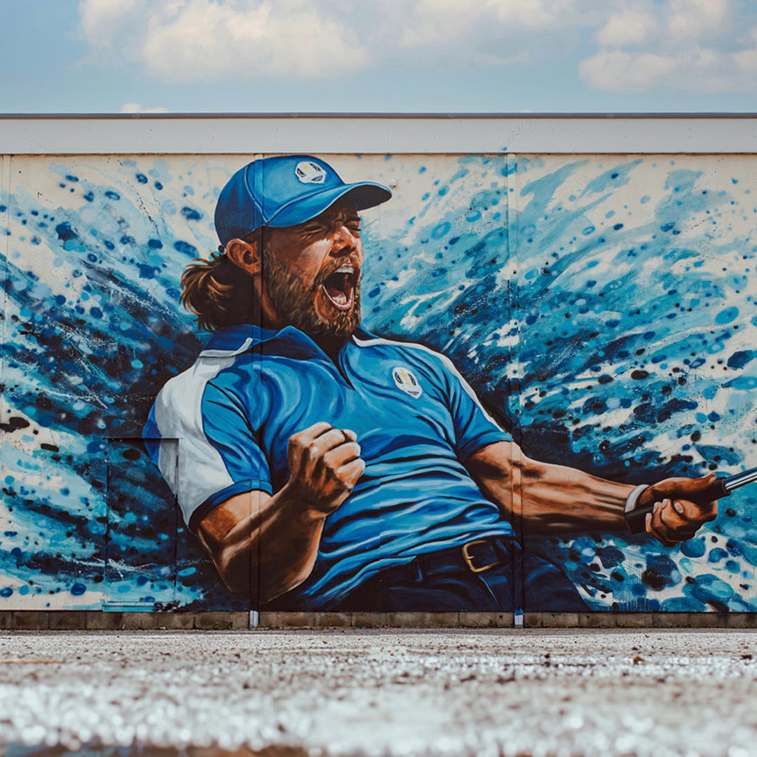The new Tommy Fleetwood mural at Southport & Birkdale Sports Club. Courtesy Scottsdale Golf