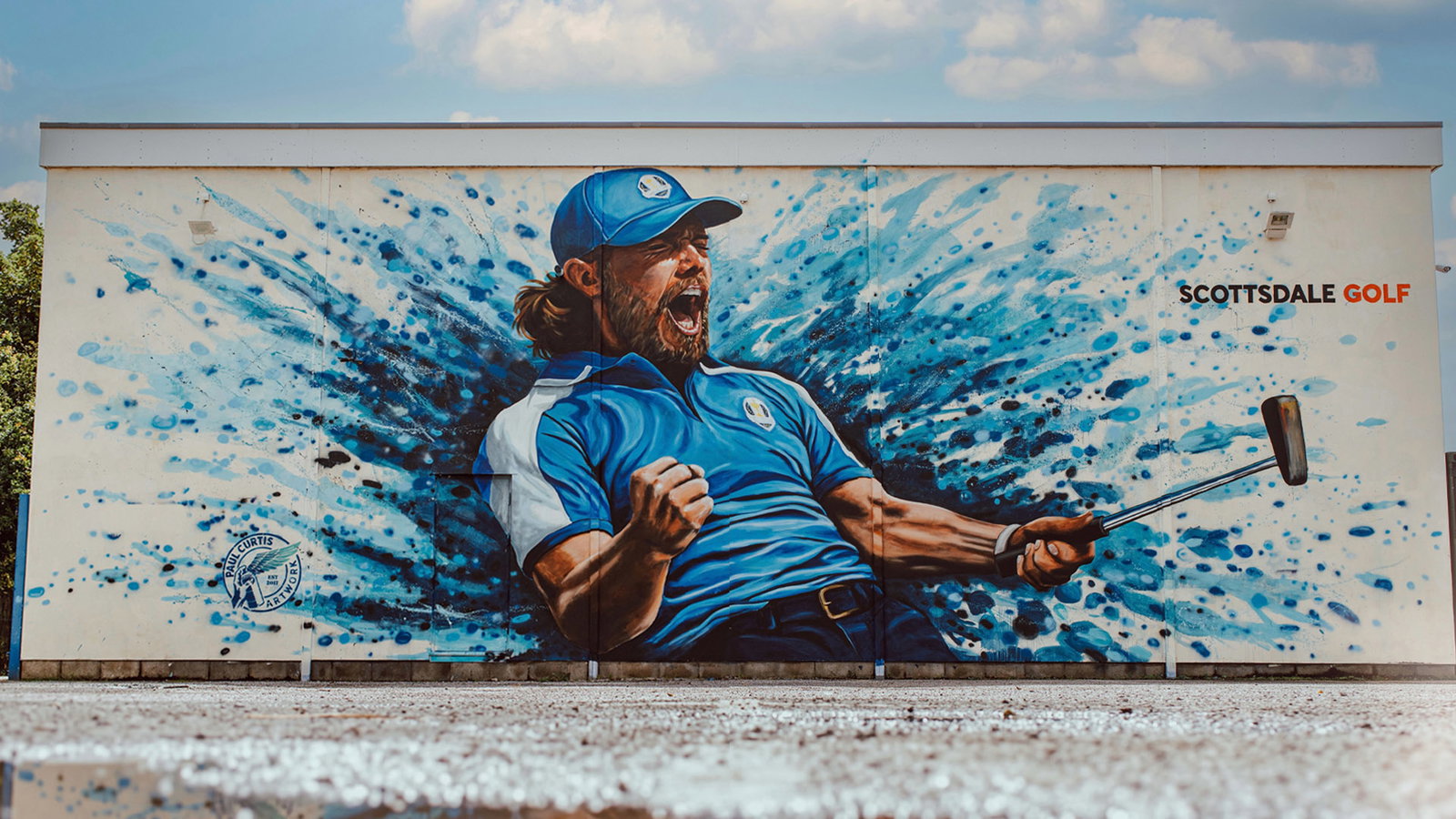 The new Tommy Fleetwood mural at Southport & Birkdale Sports Club. Courtesy Scottsdale Golf