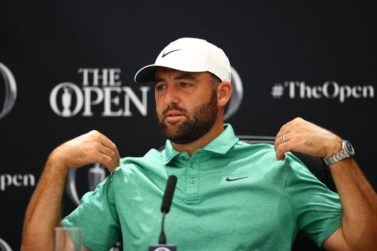 Scottie Scheffler will begin his title defence on Thursday alongside Bryson DeChambeau and Tyrrell Hatton
