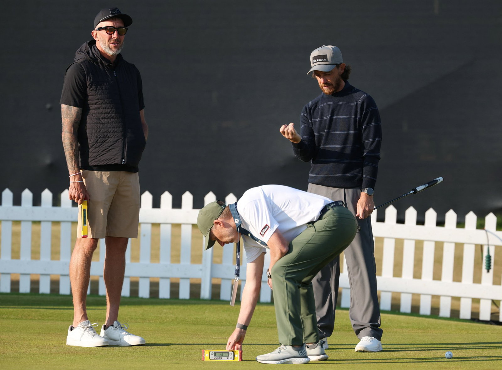Tommy Fleetwood on the putting green ahead of The Open