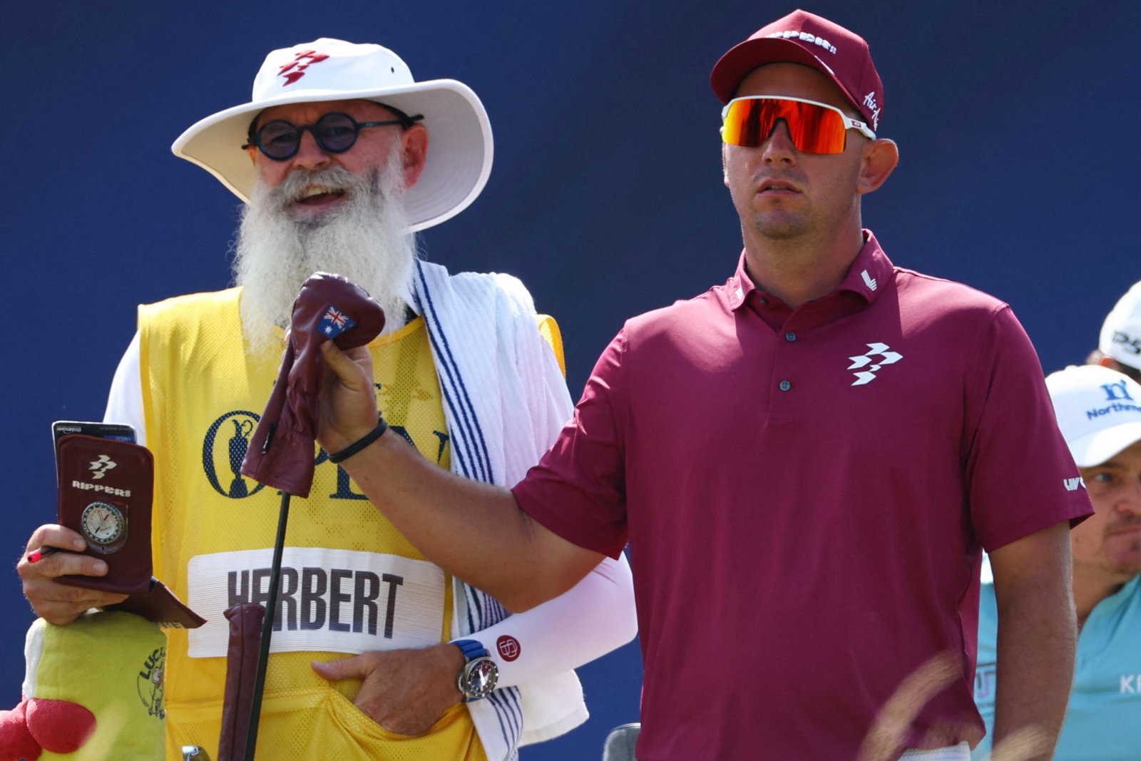 Lucas Herbert and his caddie
