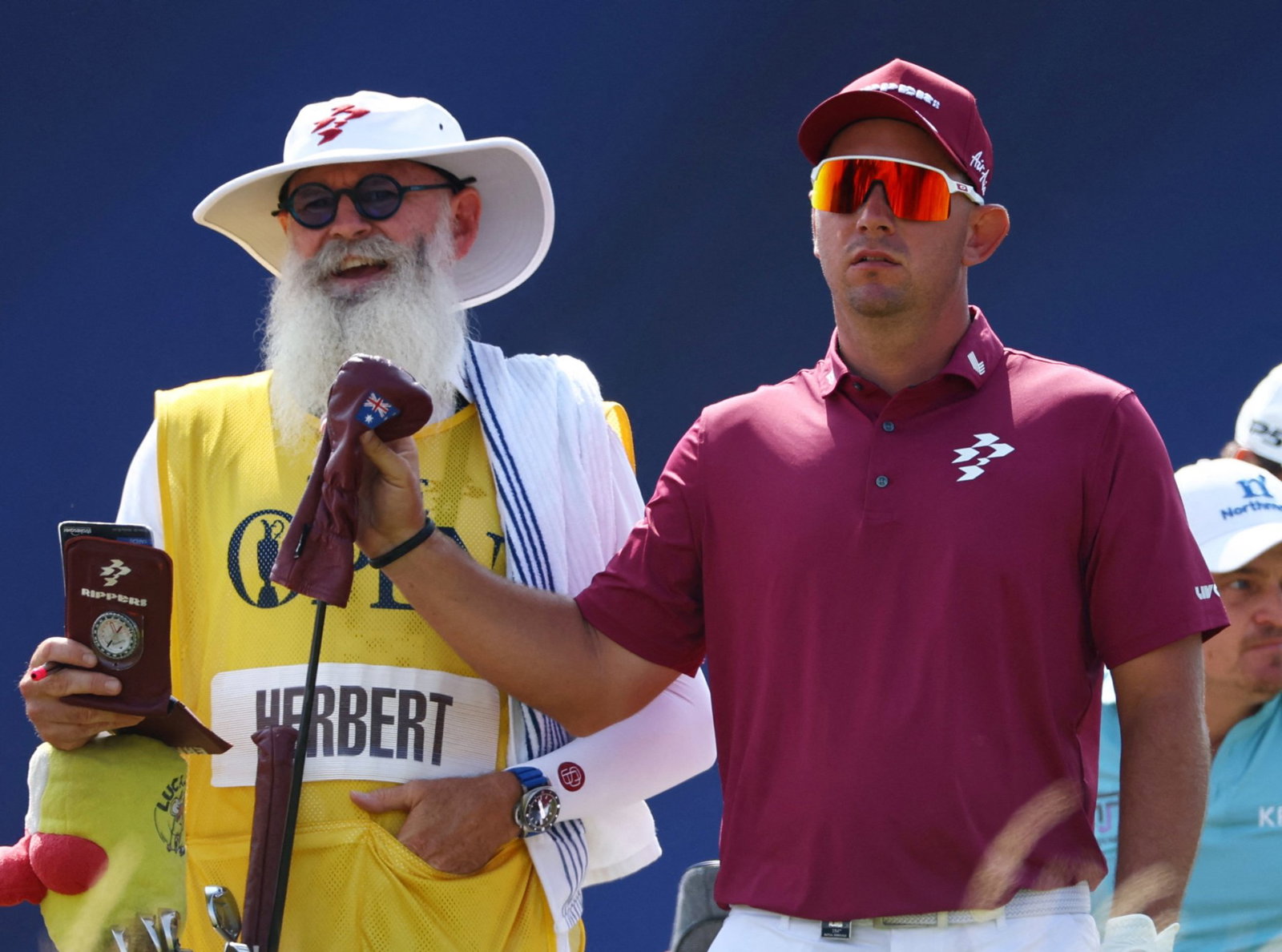 Lucas Herbert and his caddie Nick Pugh
