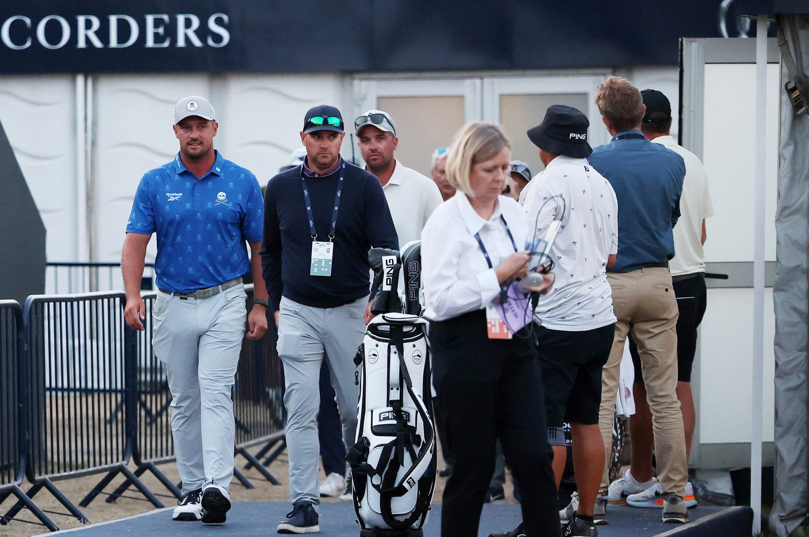 DeChambeau walks out of the scoring tent