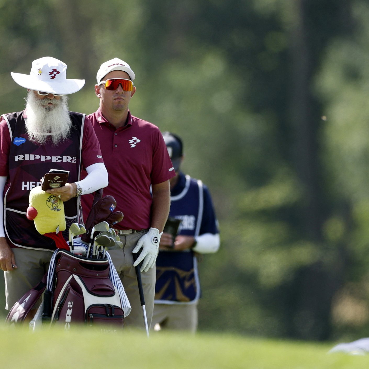 Lucas Herbert and his caddie Nick Pugh