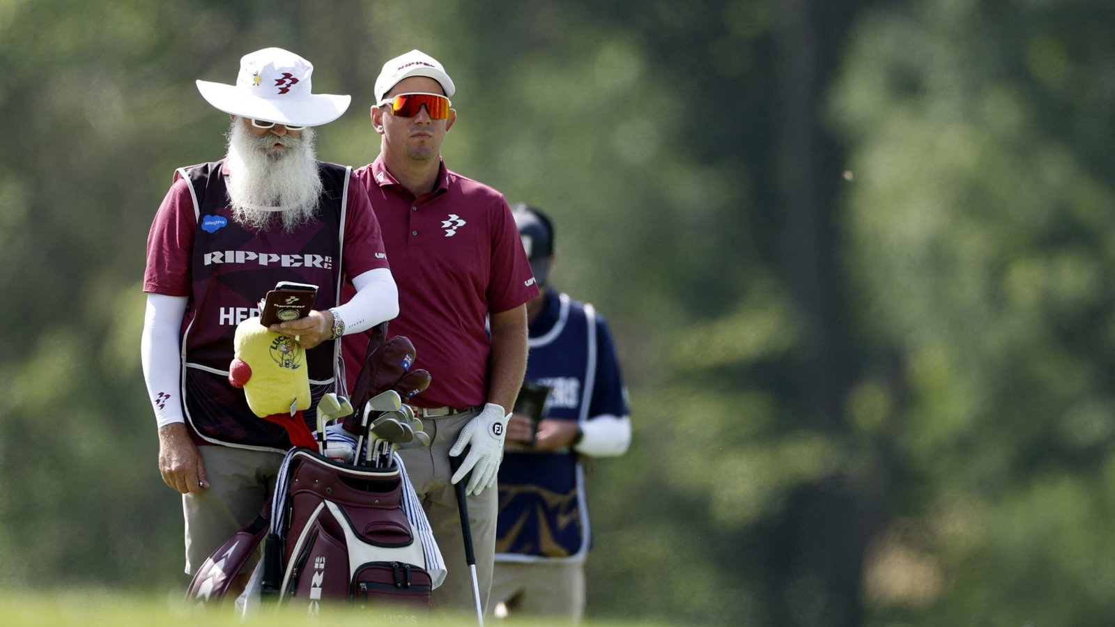 Lucas Herbert and his caddie Nick Pugh