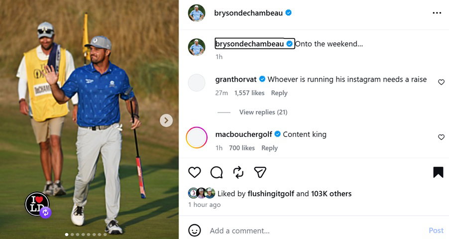 Bryson DeChambeau / Instagram