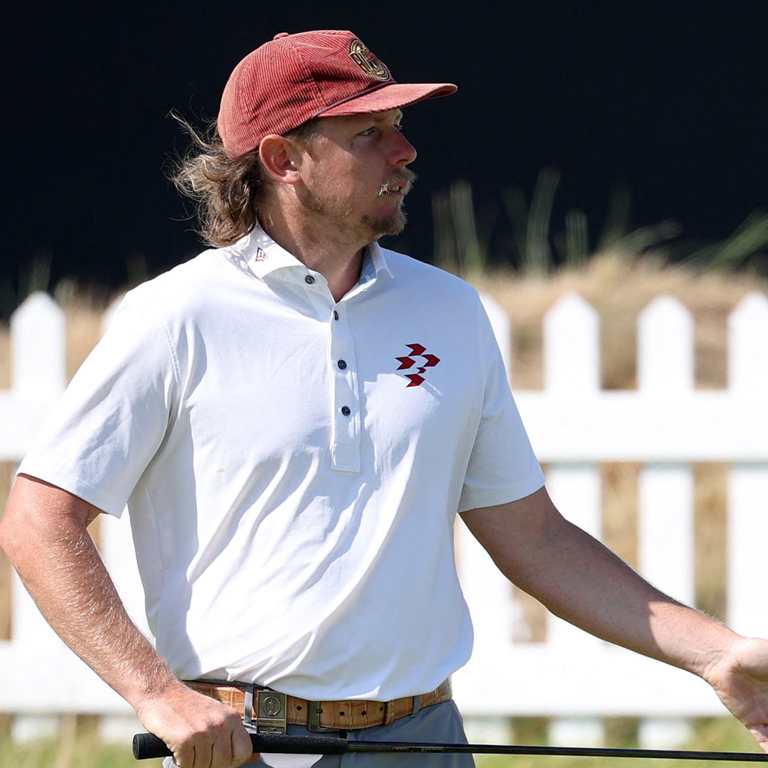 Cameron Smith practices with a new Scotty Cameron mallet at Royal Birkdale. Image: Reuters