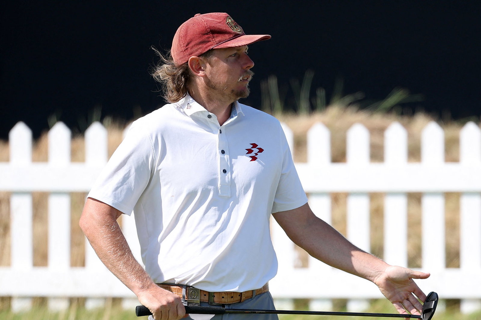 Cameron Smith practices with a new Scotty Cameron mallet at Royal Birkdale. Image: Reuters