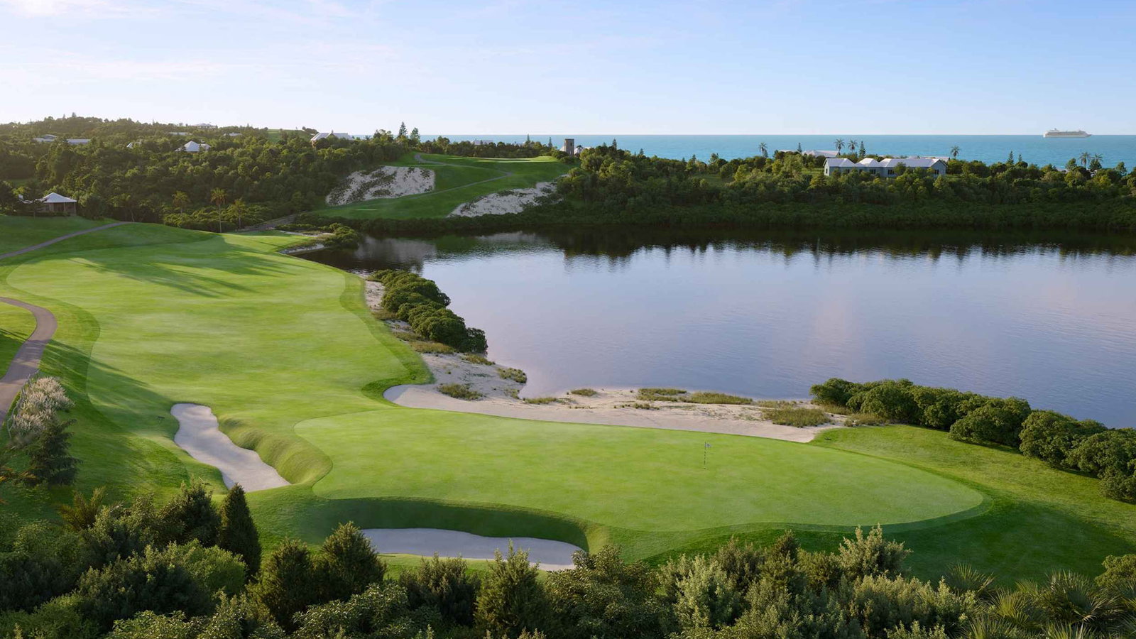 A rendering of the planned redesigned 5th hole at the Mid Ocean Club.