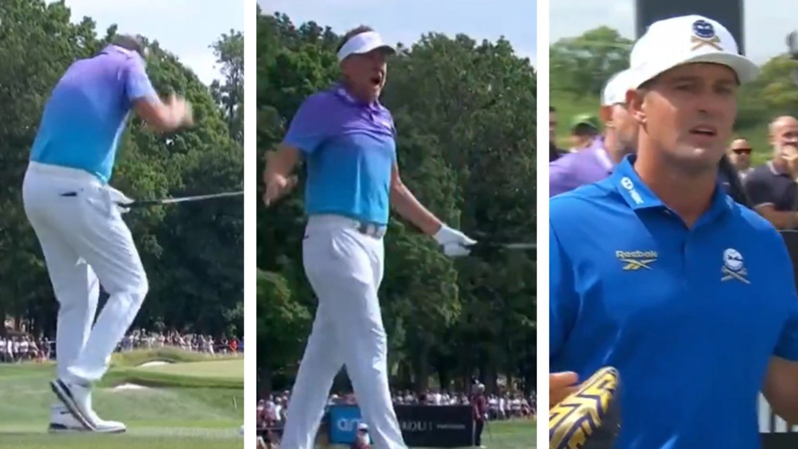Poulter was nearly hit by DeChambeau's tee shot