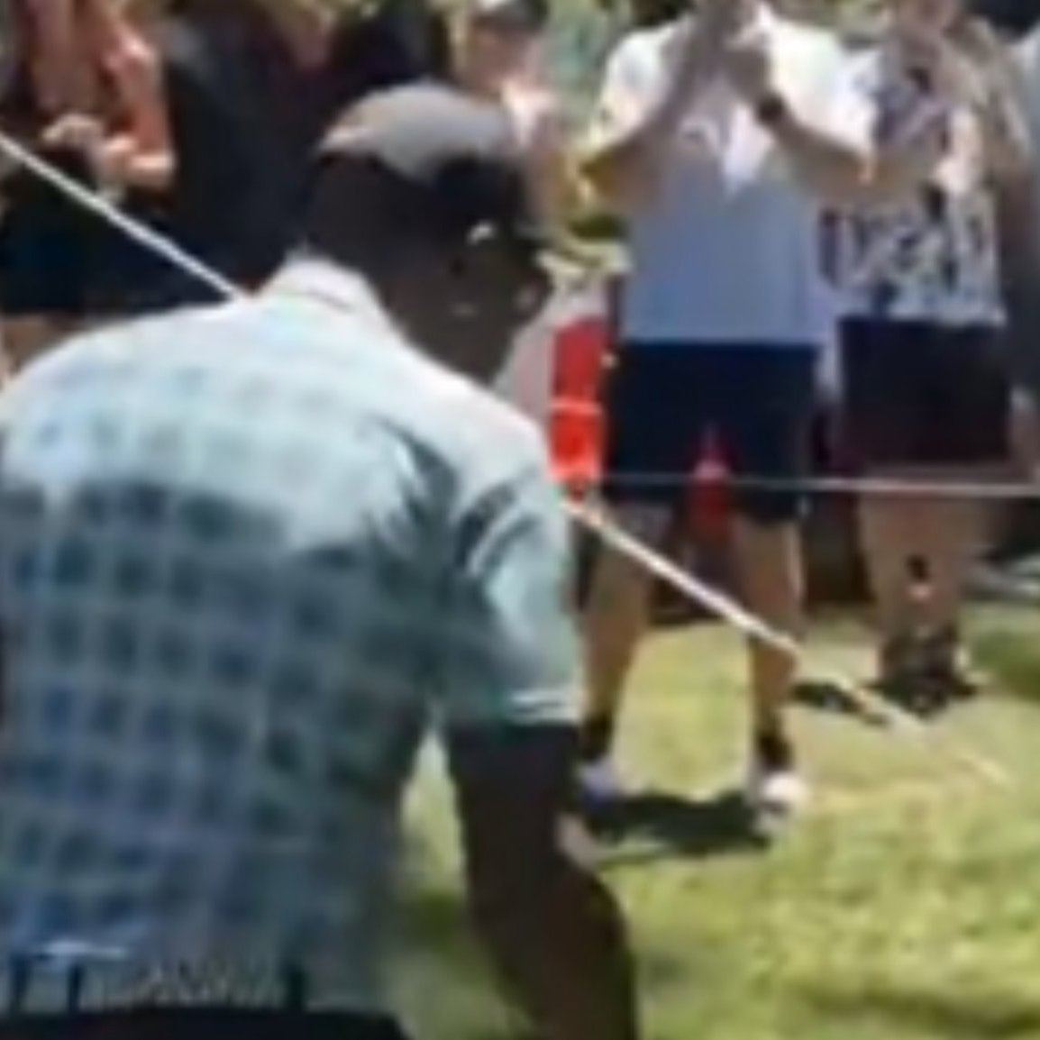 Jerry Rice chases down a heckler (X/Twitter)