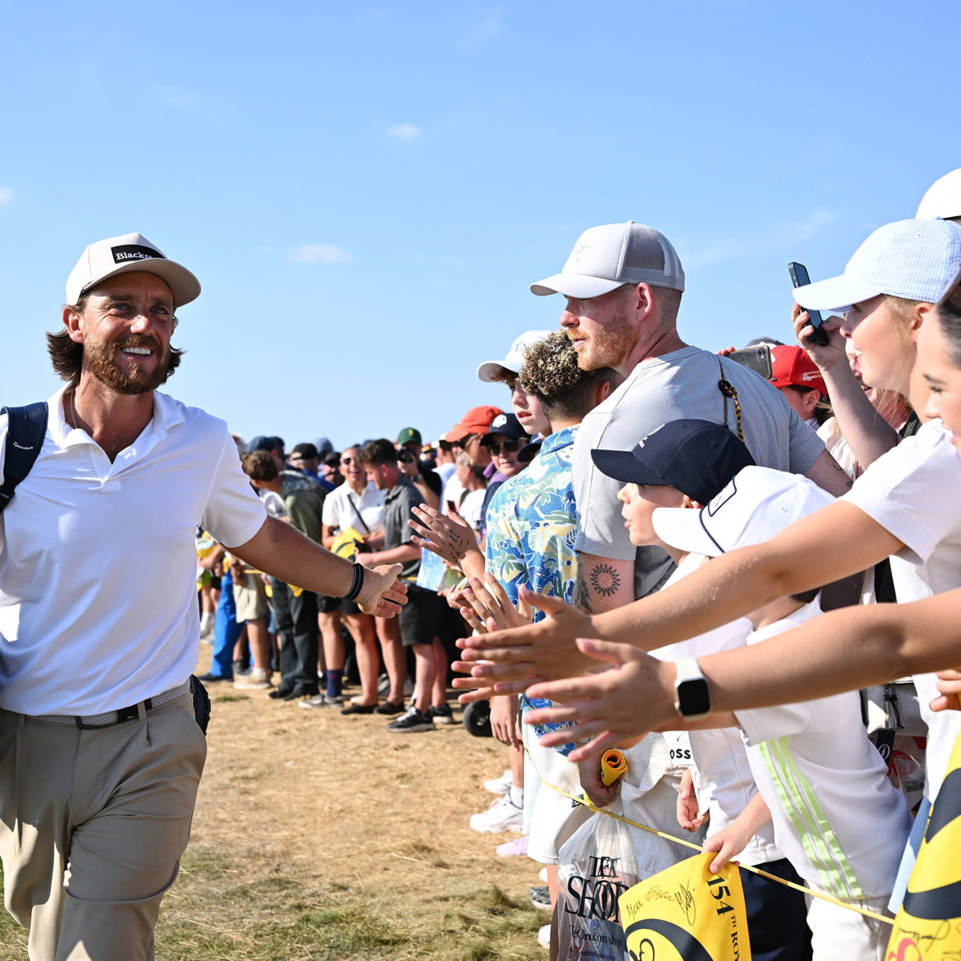 Tommy Fleetwood with fans at the 154th Open. Courtesy The R&A.