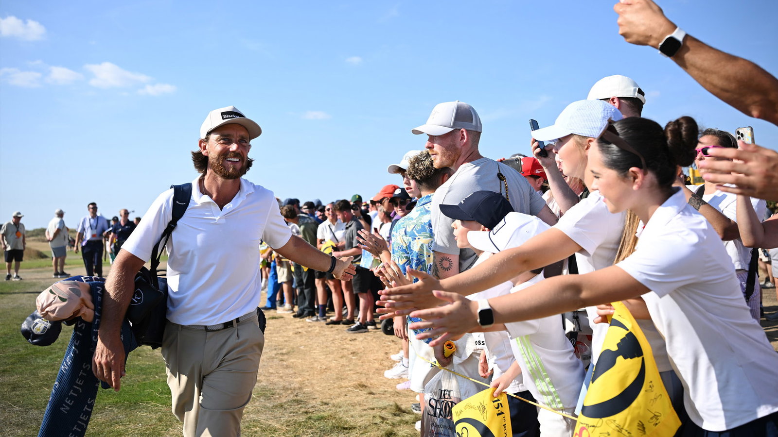 Tommy Fleetwood with fans at the 154th Open. Courtesy The R&A.