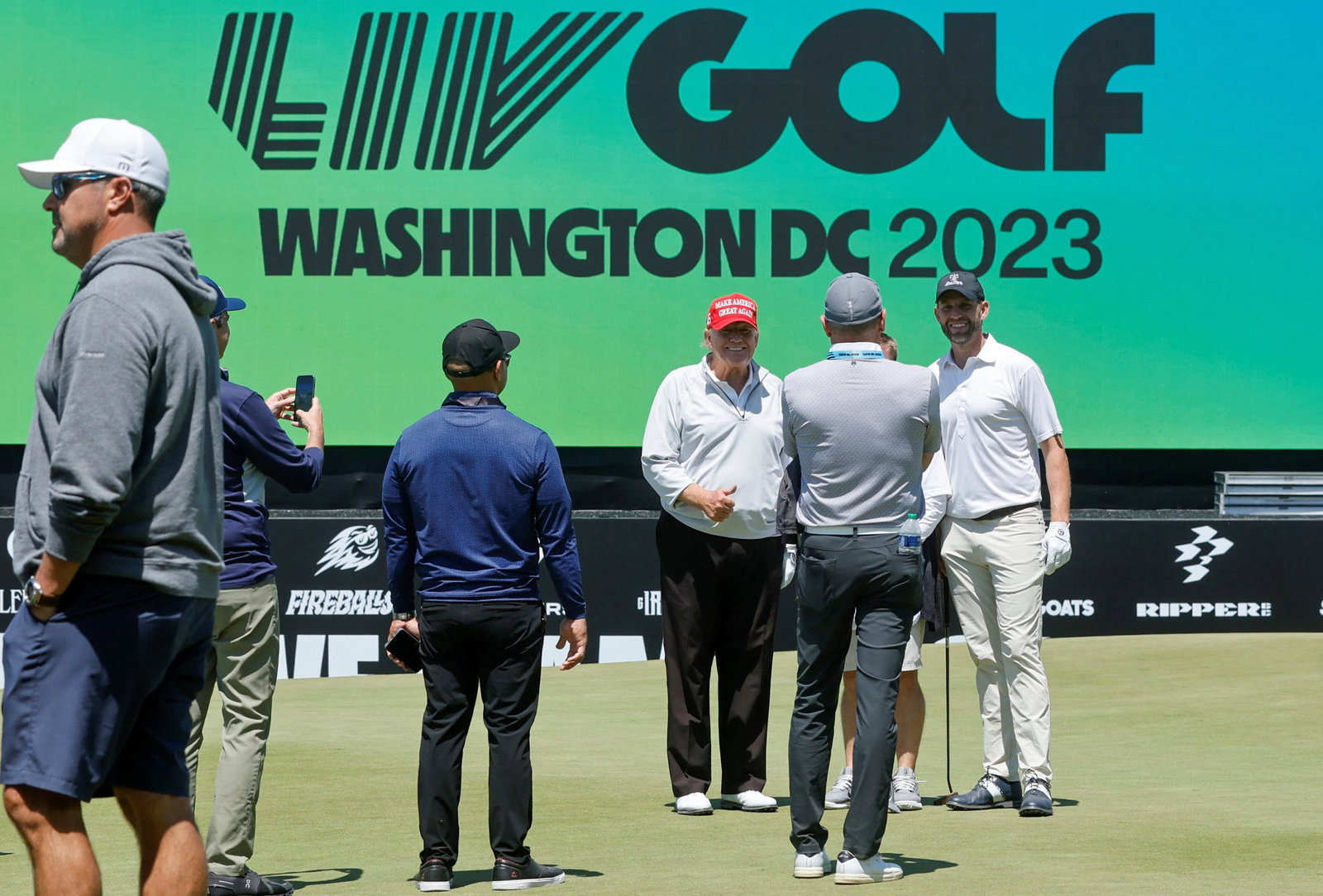 Donald Trump at LIV Golf Washington in 2023