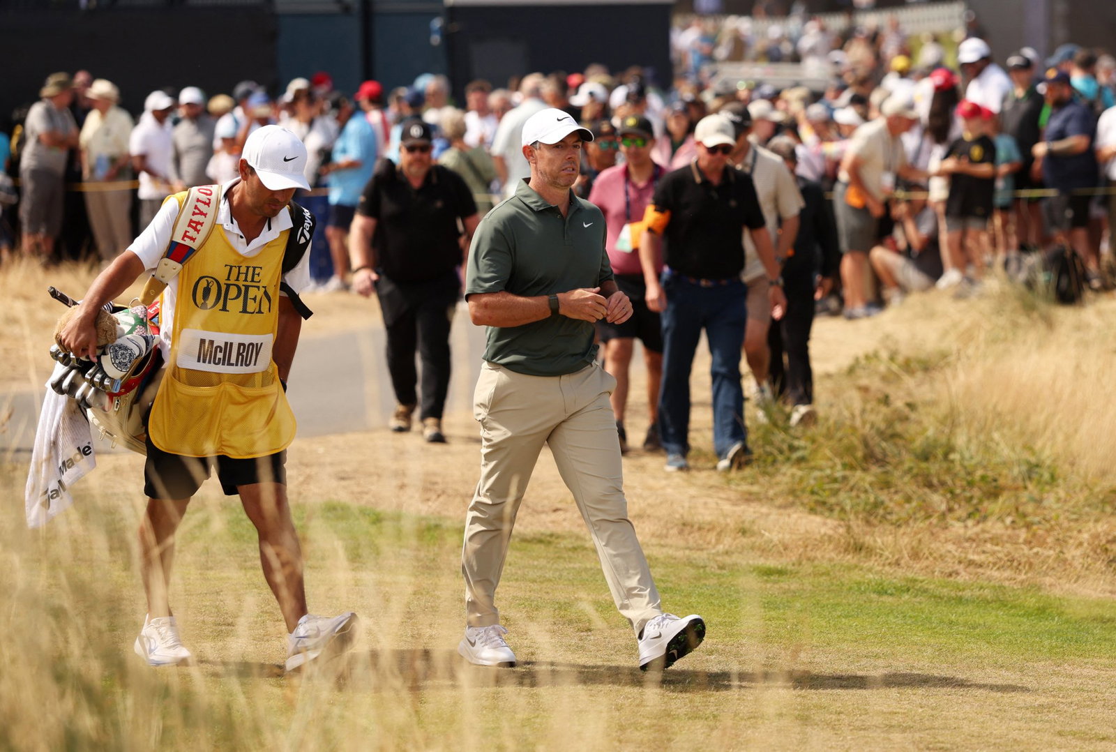 McIlroy with caddie Diamond at The Open