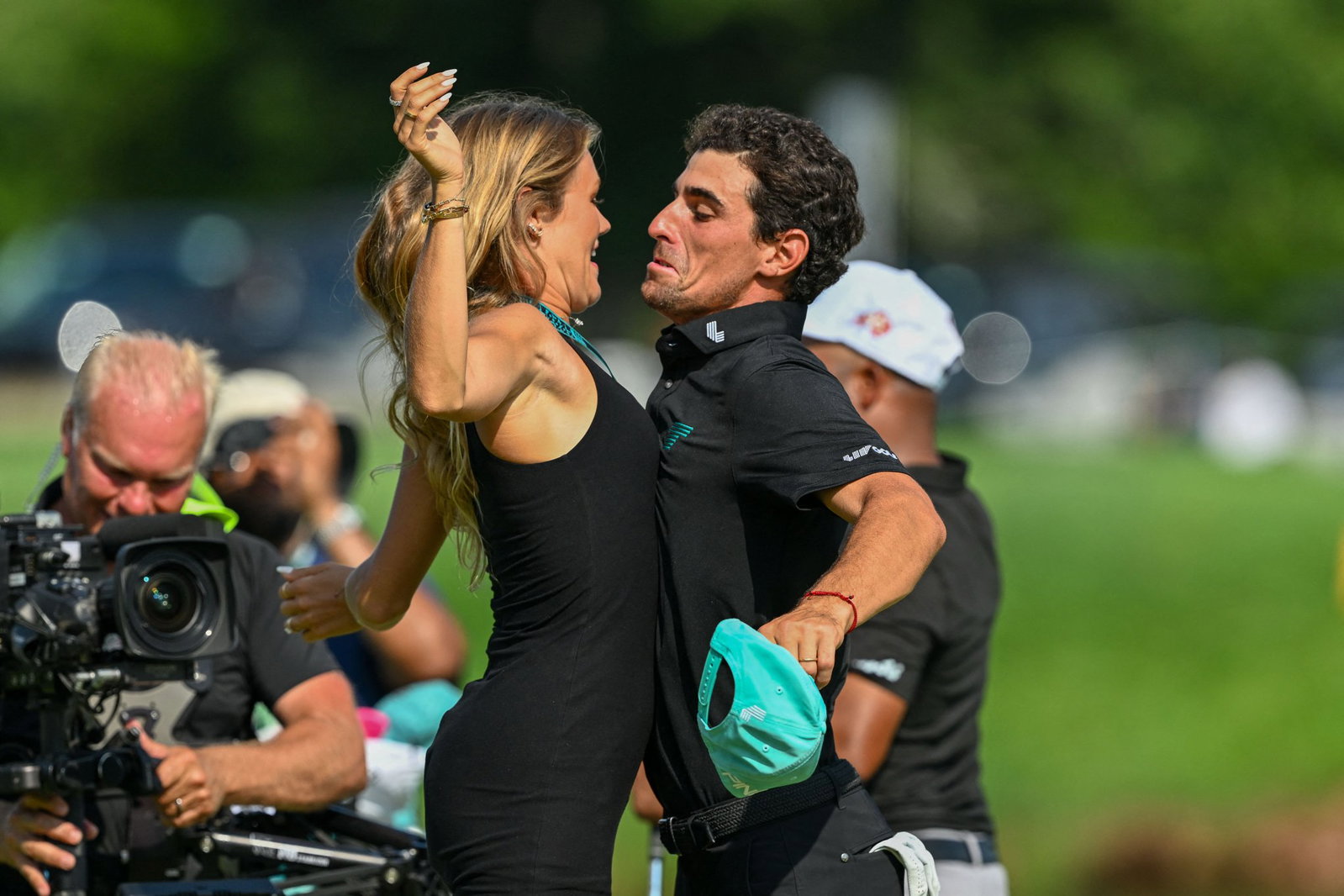 Niemann celebrates with his wife Christina