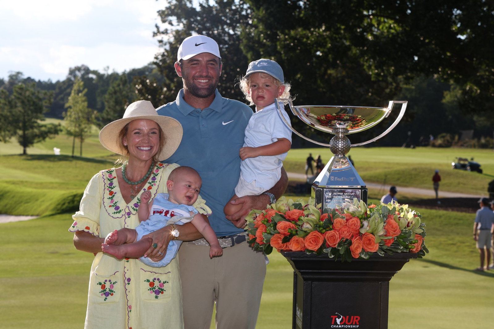 Scottie Scheffler celebrates with family