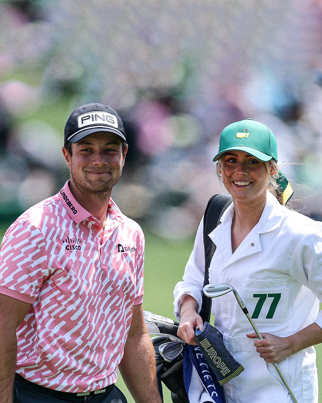 Viktor and Tuva at the Masters Par 3 Contest