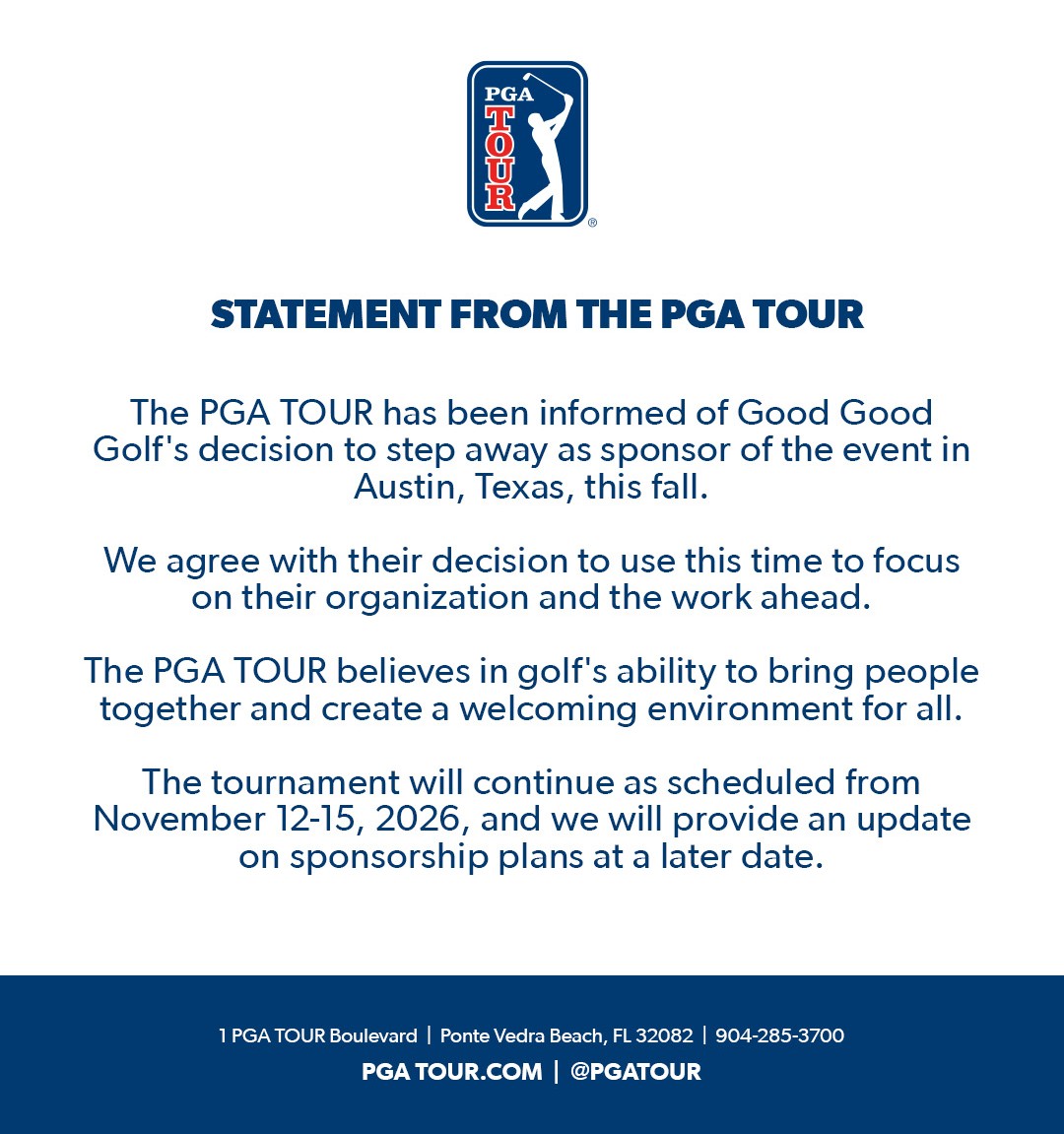 PGA Tour's statement