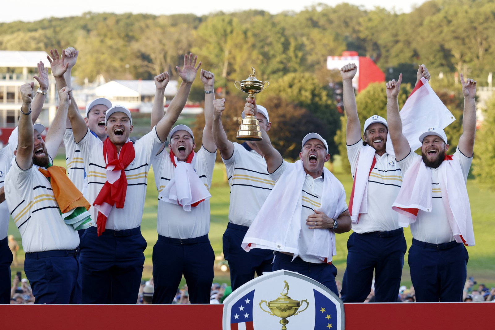 The 2025 European Ryder Cup team celebrates success at Bethpage Black