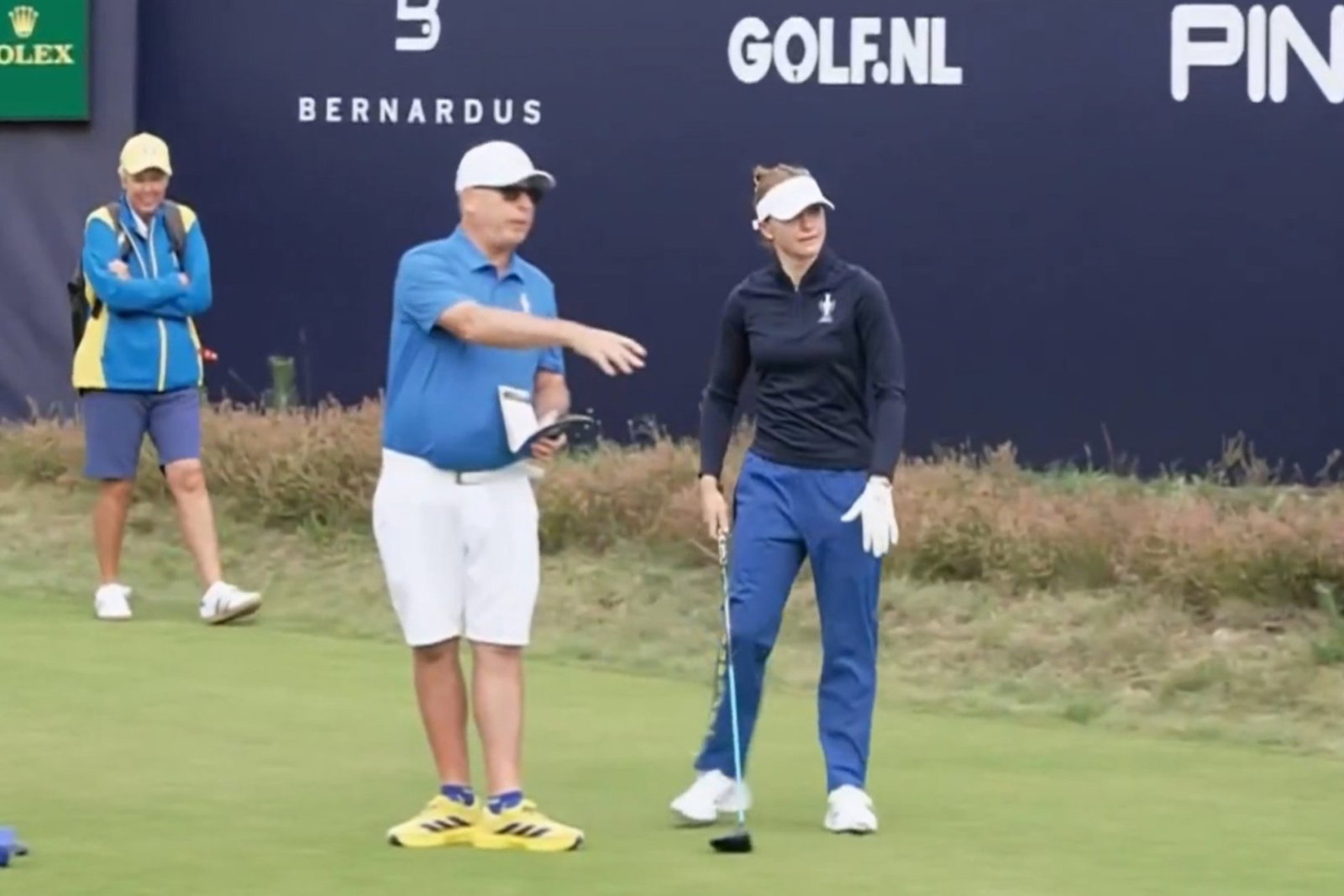 Charley Hull was late to the 1st tee (Sky Sports Golf / X) 