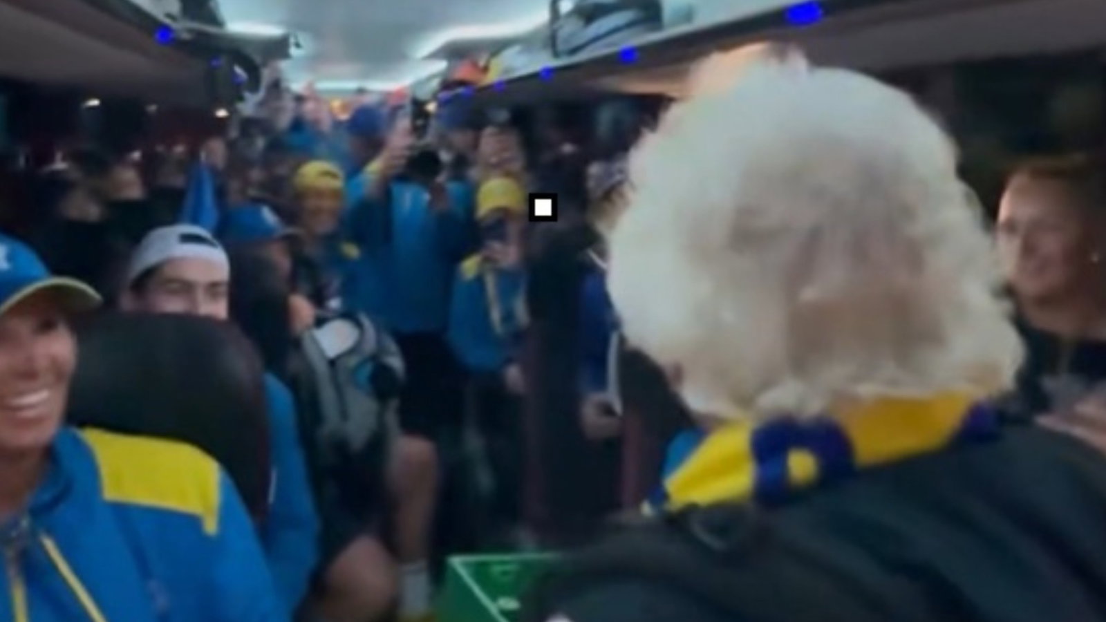 Dame Laura Davies goes large on the party bus! 
