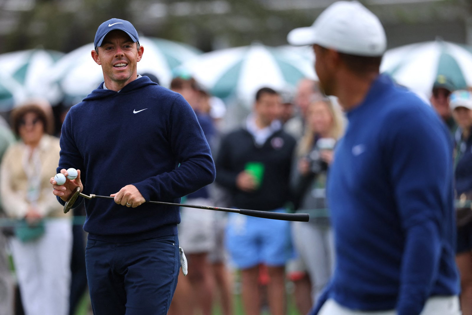 McIlroy with Woods at the 2023 Masters