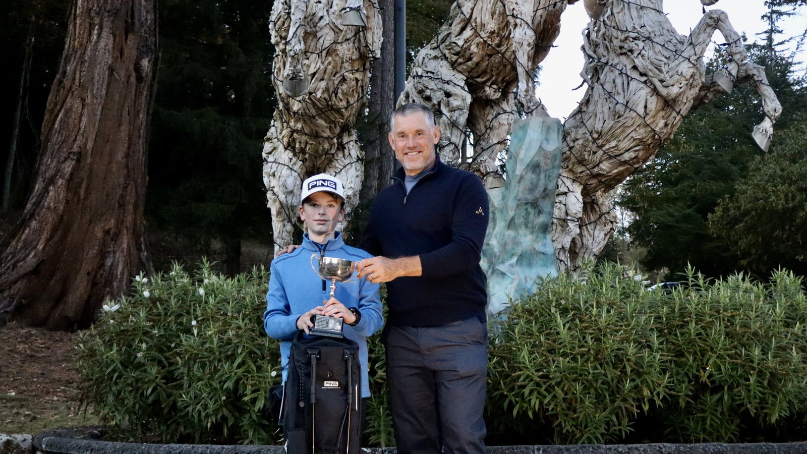 Overall winner Aidan Robson with Lee Westwood