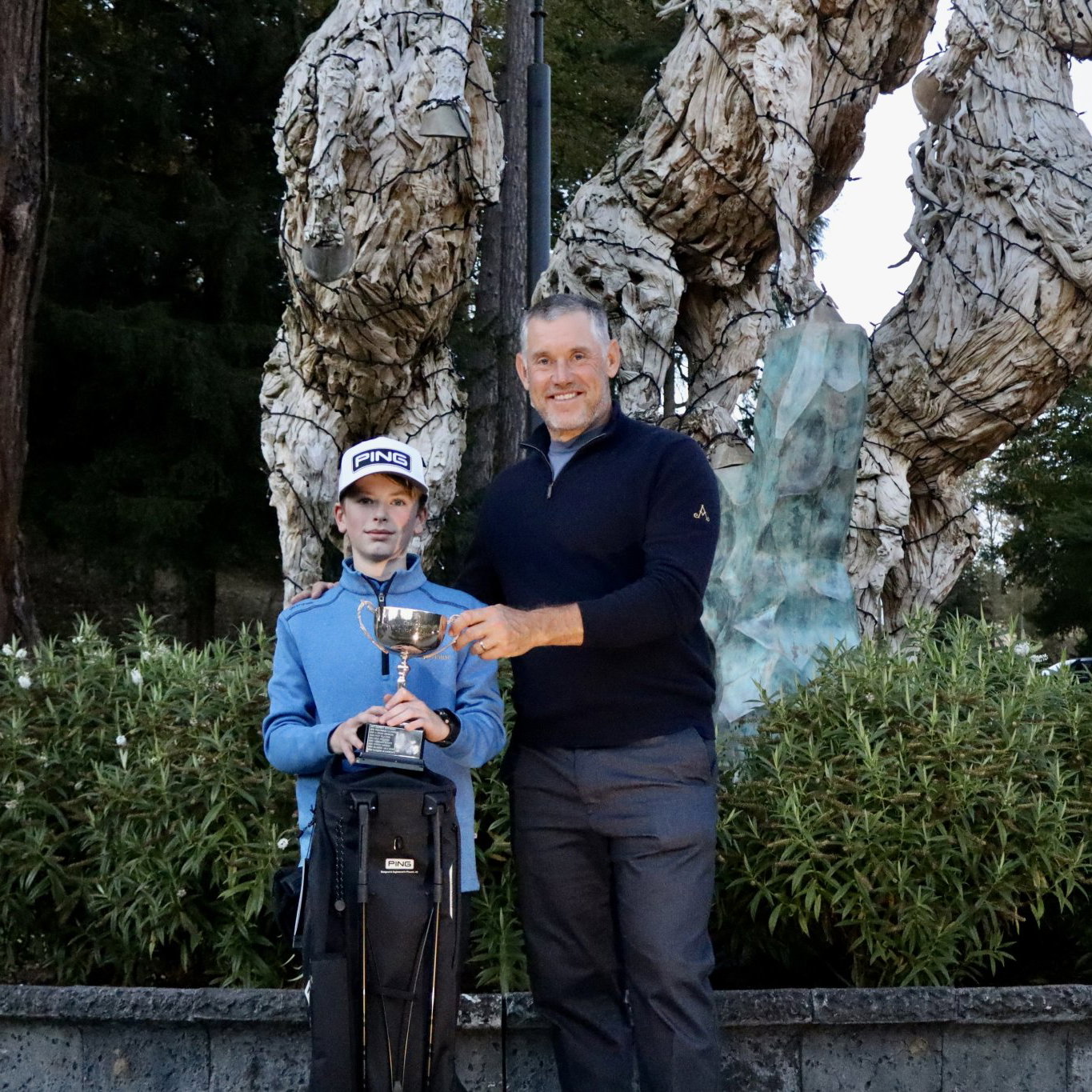 Overall winner Aidan Robson with Lee Westwood