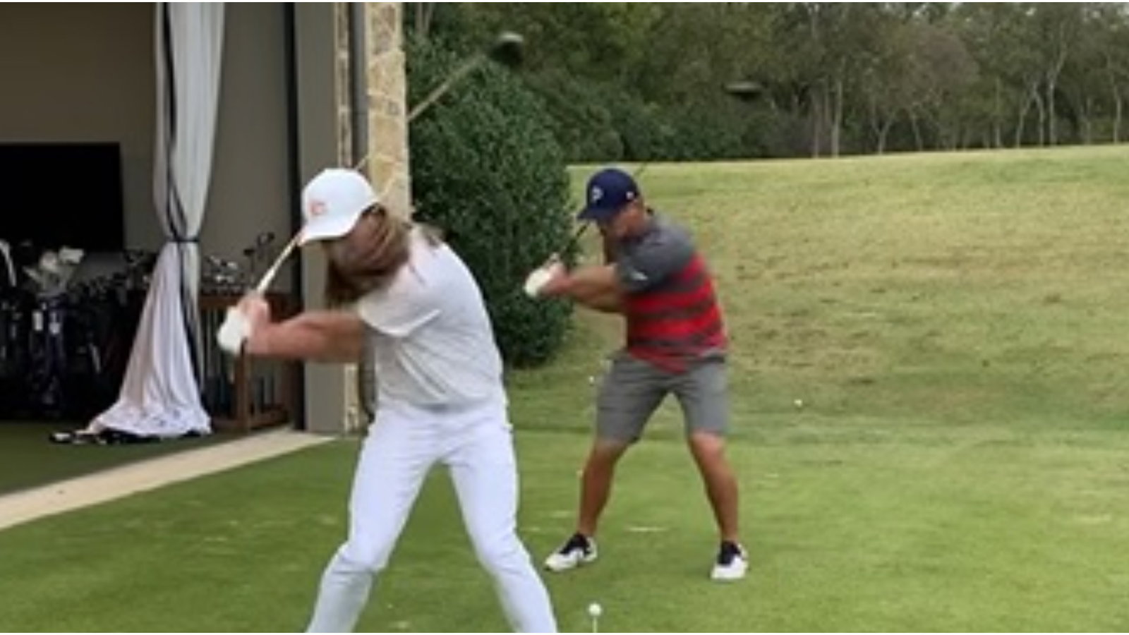 "Bombs away": Bryson DeChambeau and Kyle Berkshire launch SIMULTANEOUS drives