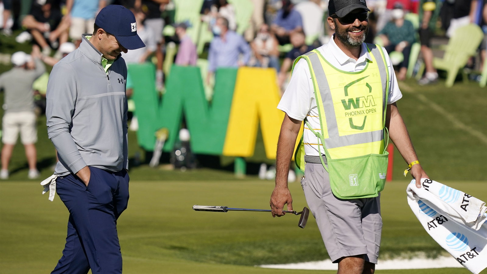 What time does Jordan Spieth tee off on Sunday at the Phoenix Open?