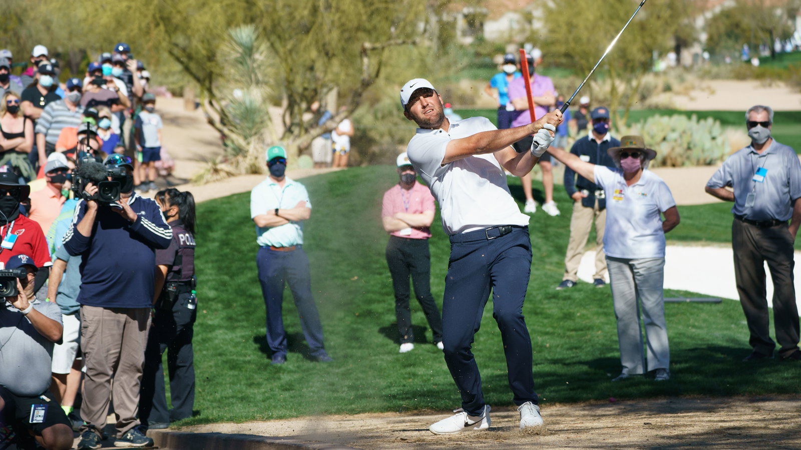 Scottie Scheffler hits one of the best shots you'll see all year on the PGA Tour