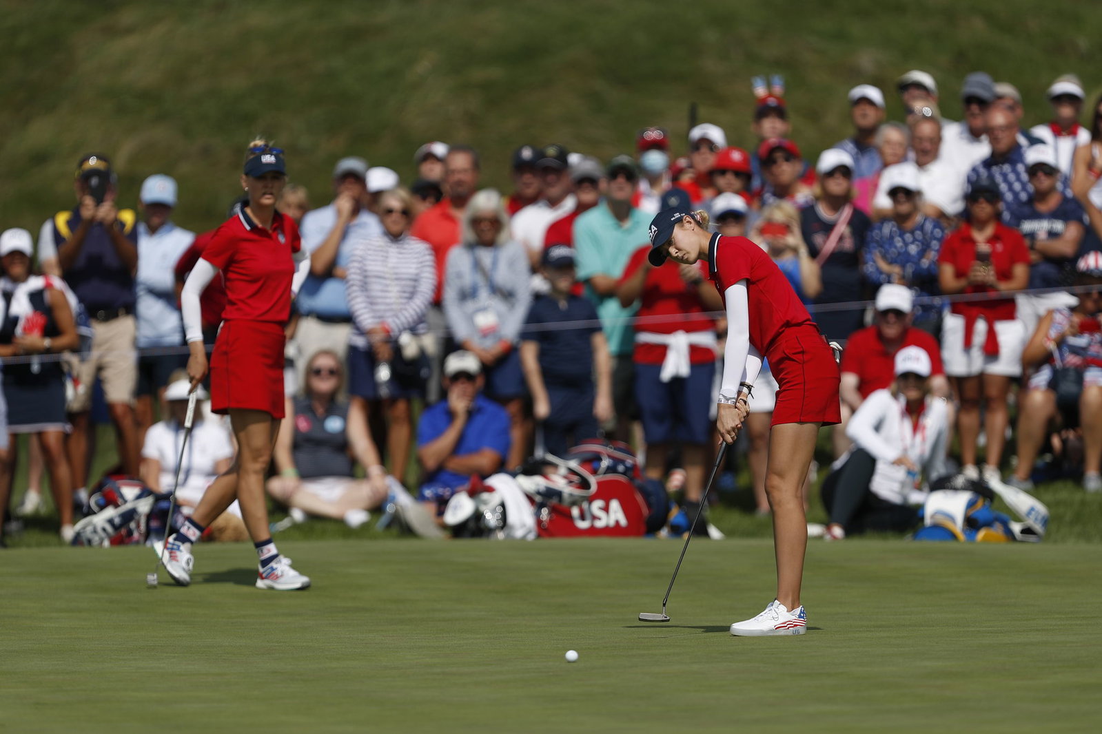 Solheim Cup: Europe lead United States by TWO POINTS heading into Monday Singles