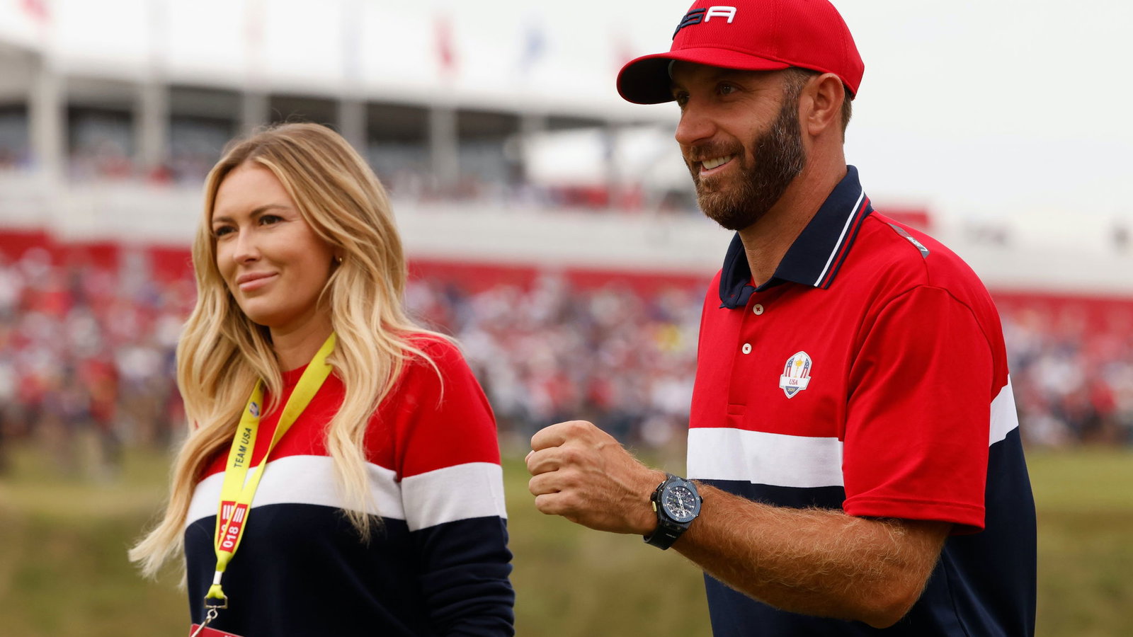 Dustin Johnson celebrates making individual history at Ryder Cup