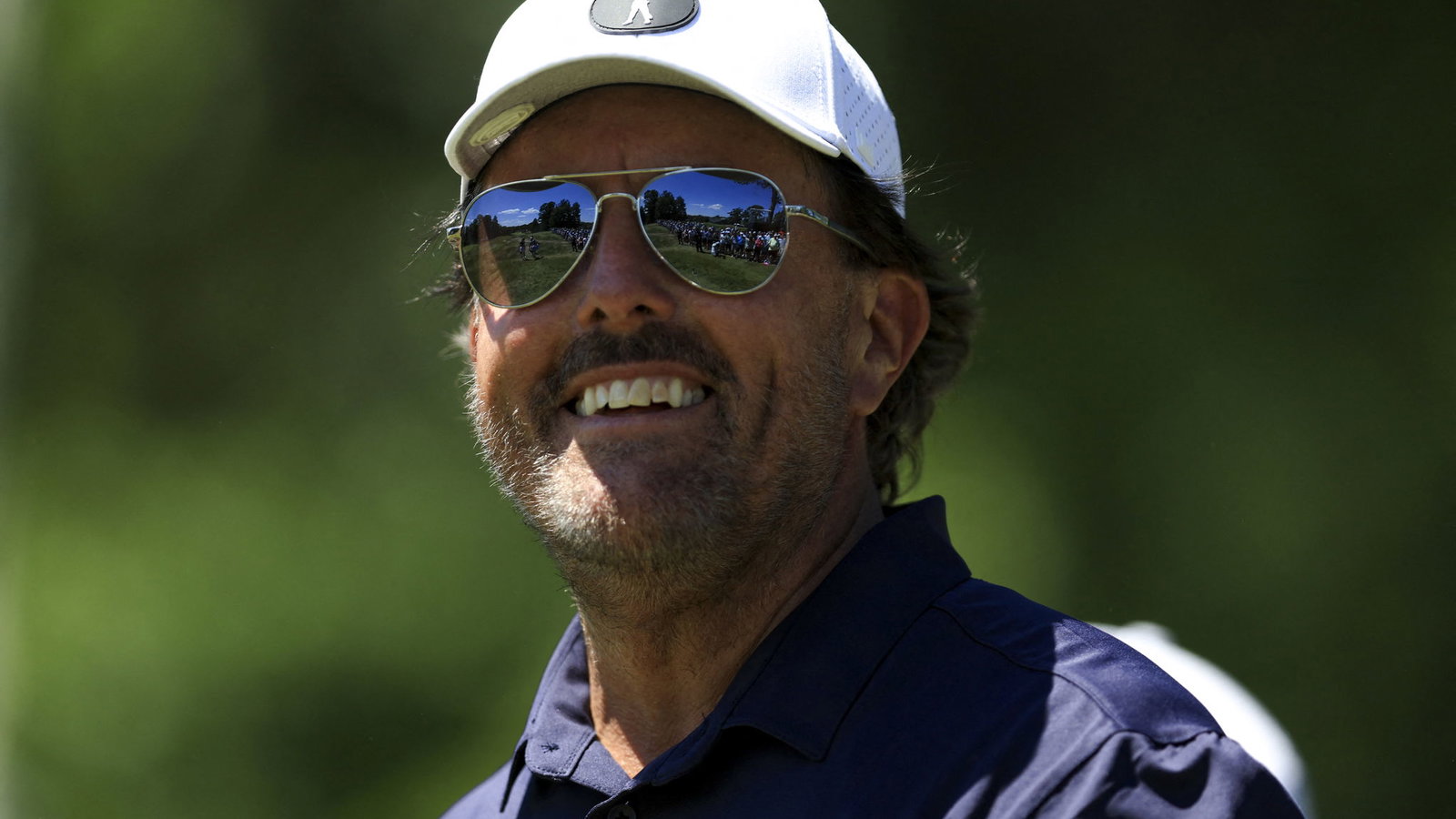 US Open: Phil Mickelson hits shot 