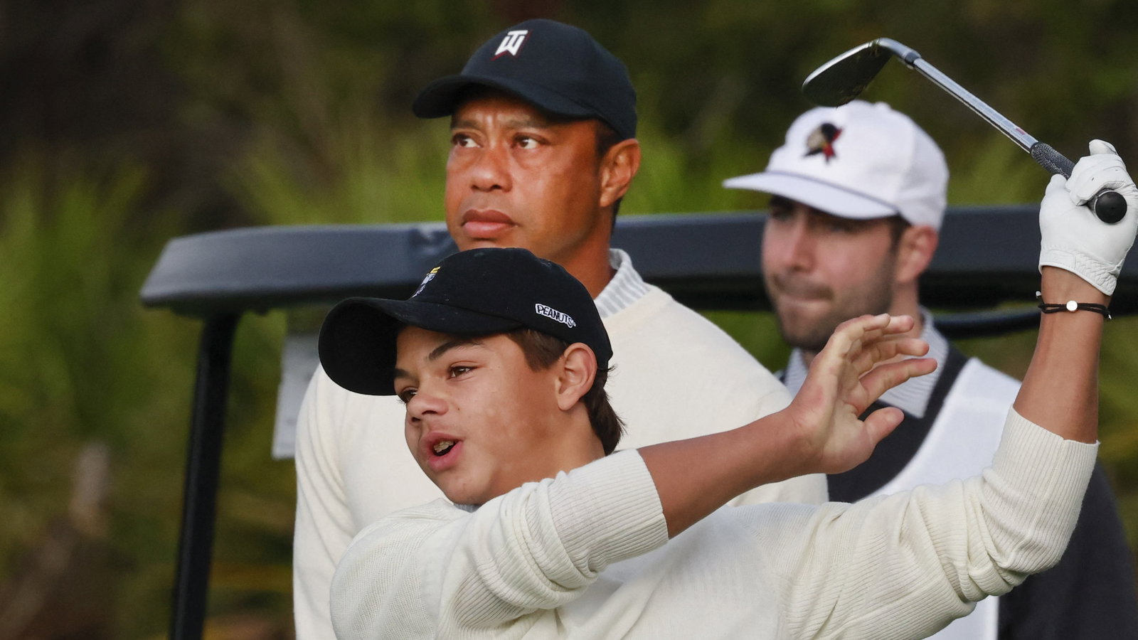 Tiger Woods risking injury at PNC Championship, but golf with Charlie means more