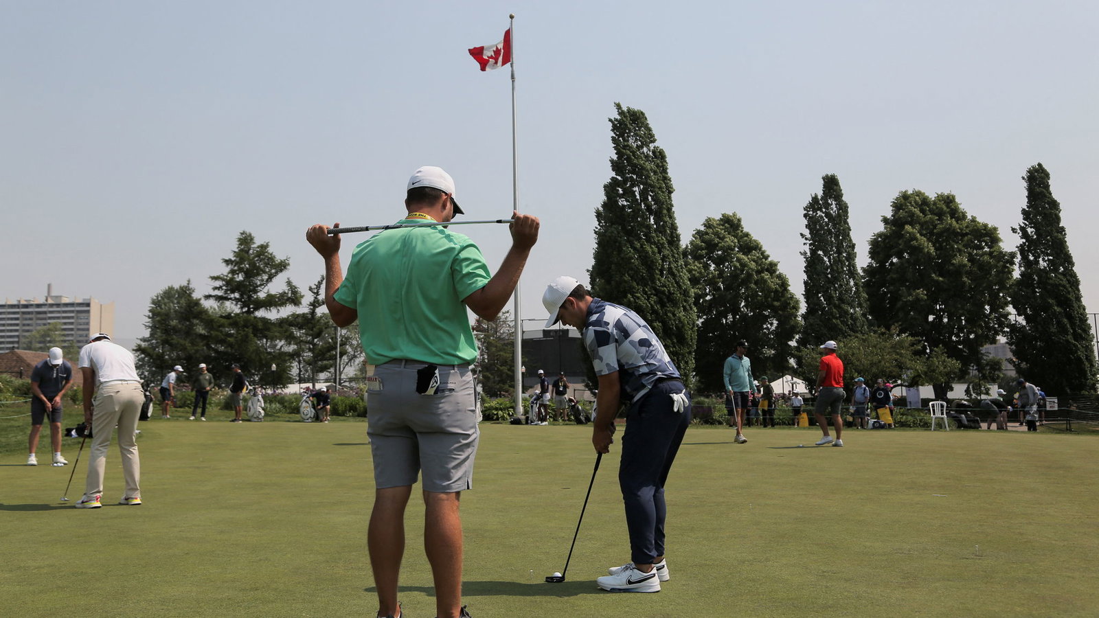 Golfer causes mayhem after hitting ball in wrong direction!