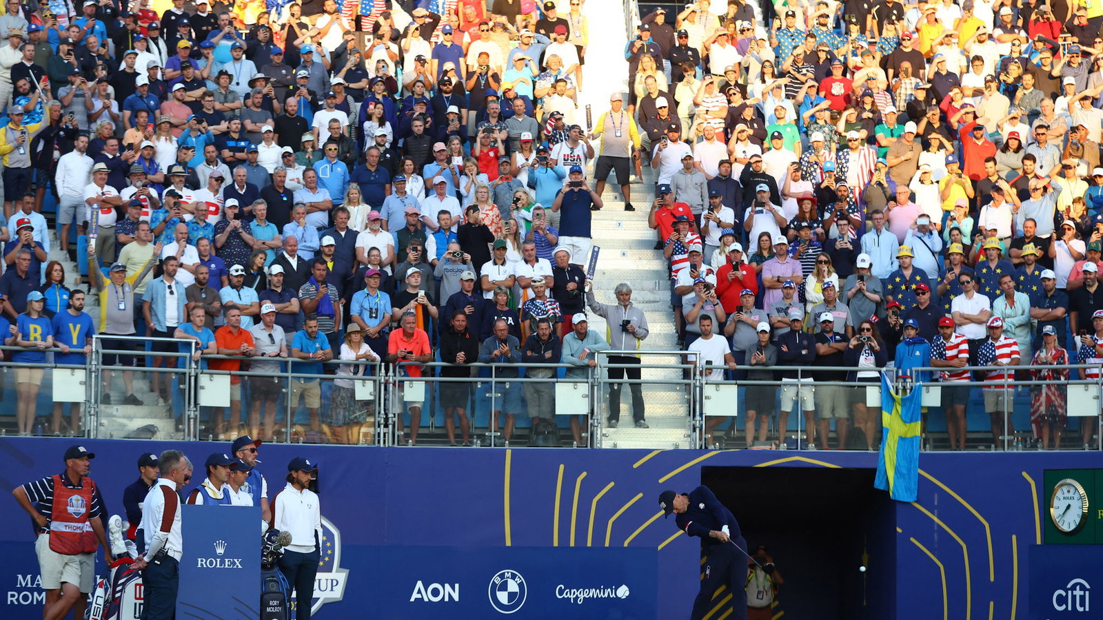 Report: Flag showing support for LIV's Henrik Stenson confiscated at Ryder Cup