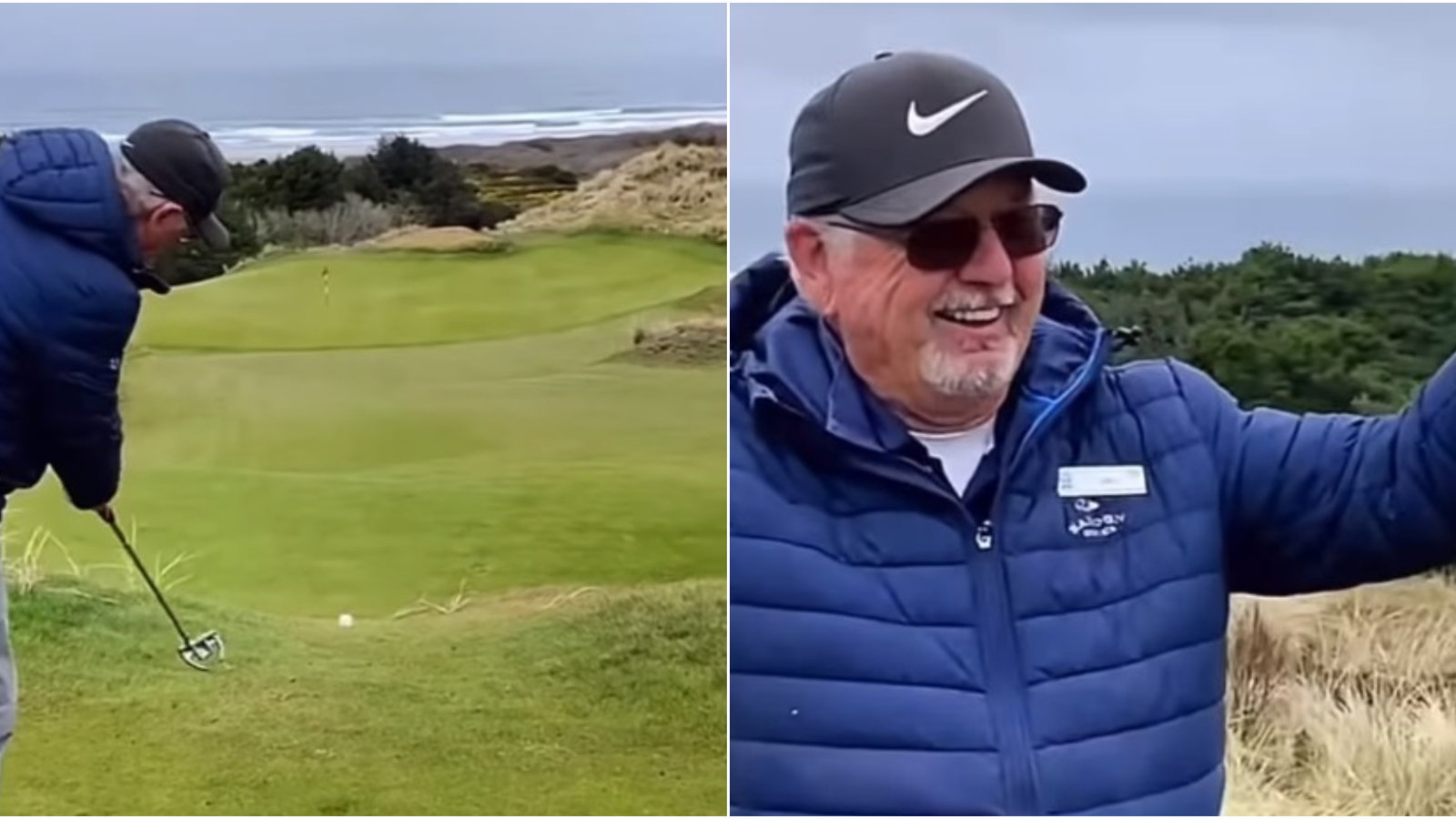 Starter makes 150-yard Texas wedge hole-in-one then BARELY celebrates