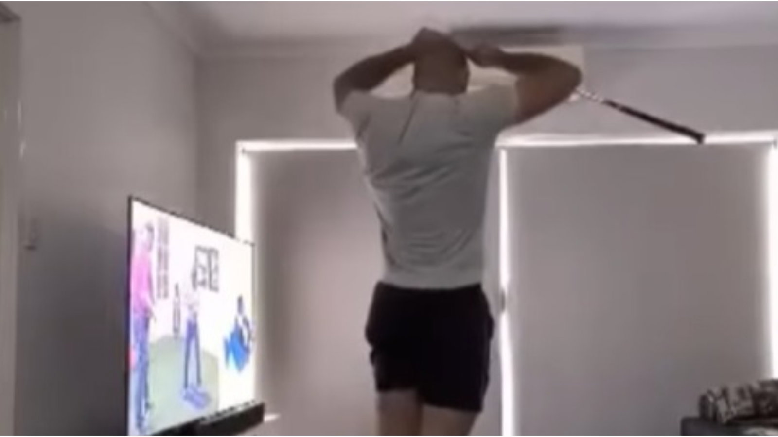 'This was a twist I didn't see coming': Golfer smashes COFFEE table doing drills