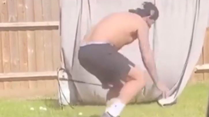WATCH: Golf practice in the garden goes TERRIBLY wrong