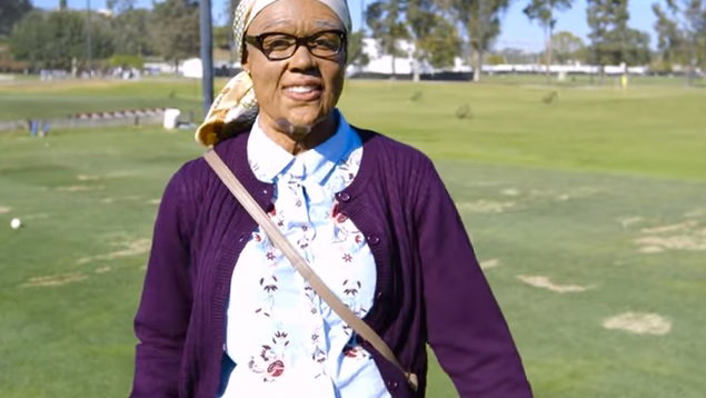 granny hits 300 yard drive in amazing golf prank