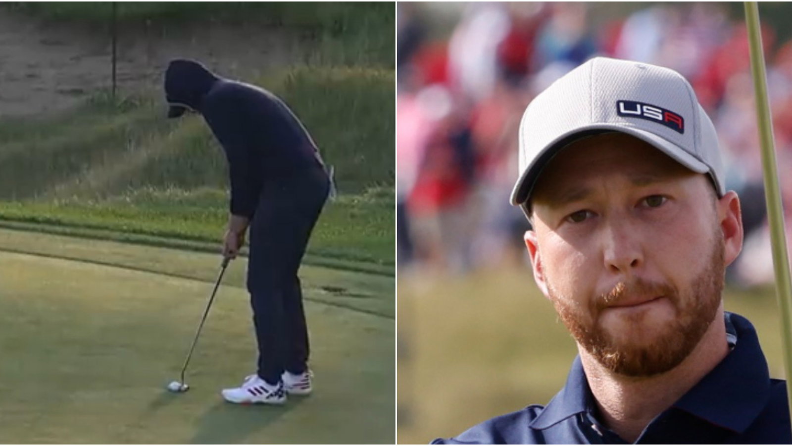 Golf fans react to Daniel Berger holing putts with his HOOD up at the Ryder Cup