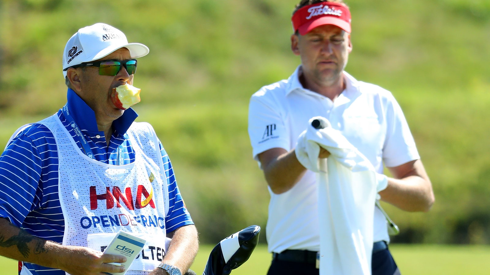 Who caught this awesome exchange between Ian Poulter and his caddie
