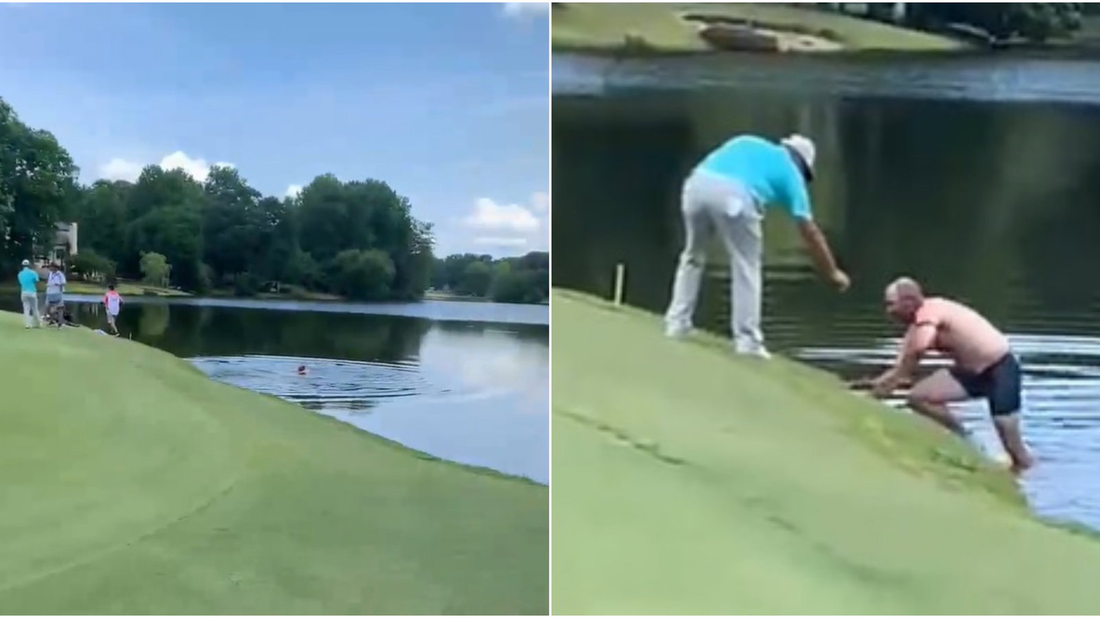 WATCH: Korn Ferry Tour pro takes a dip after hitting shoe (?) into water!