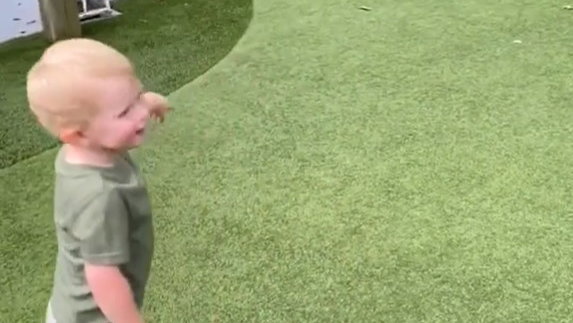 DO NOT play for money against this golf-mad baby - WATCH THIS