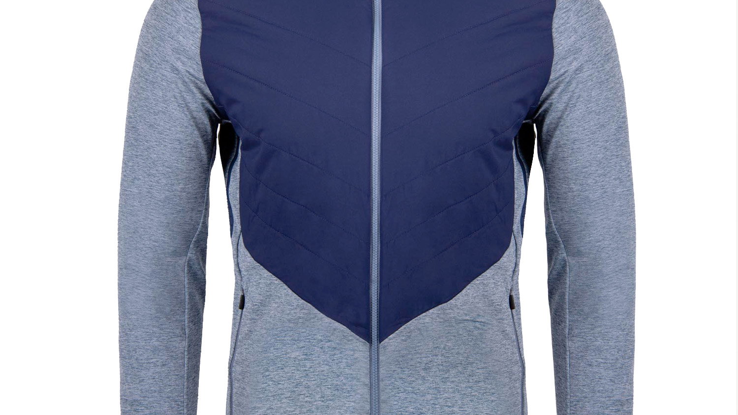 KJUS RELEASE HALF ZIP WINDPROOF GOLF JACKET - STEEL BLUE/ATLANTA BLUE