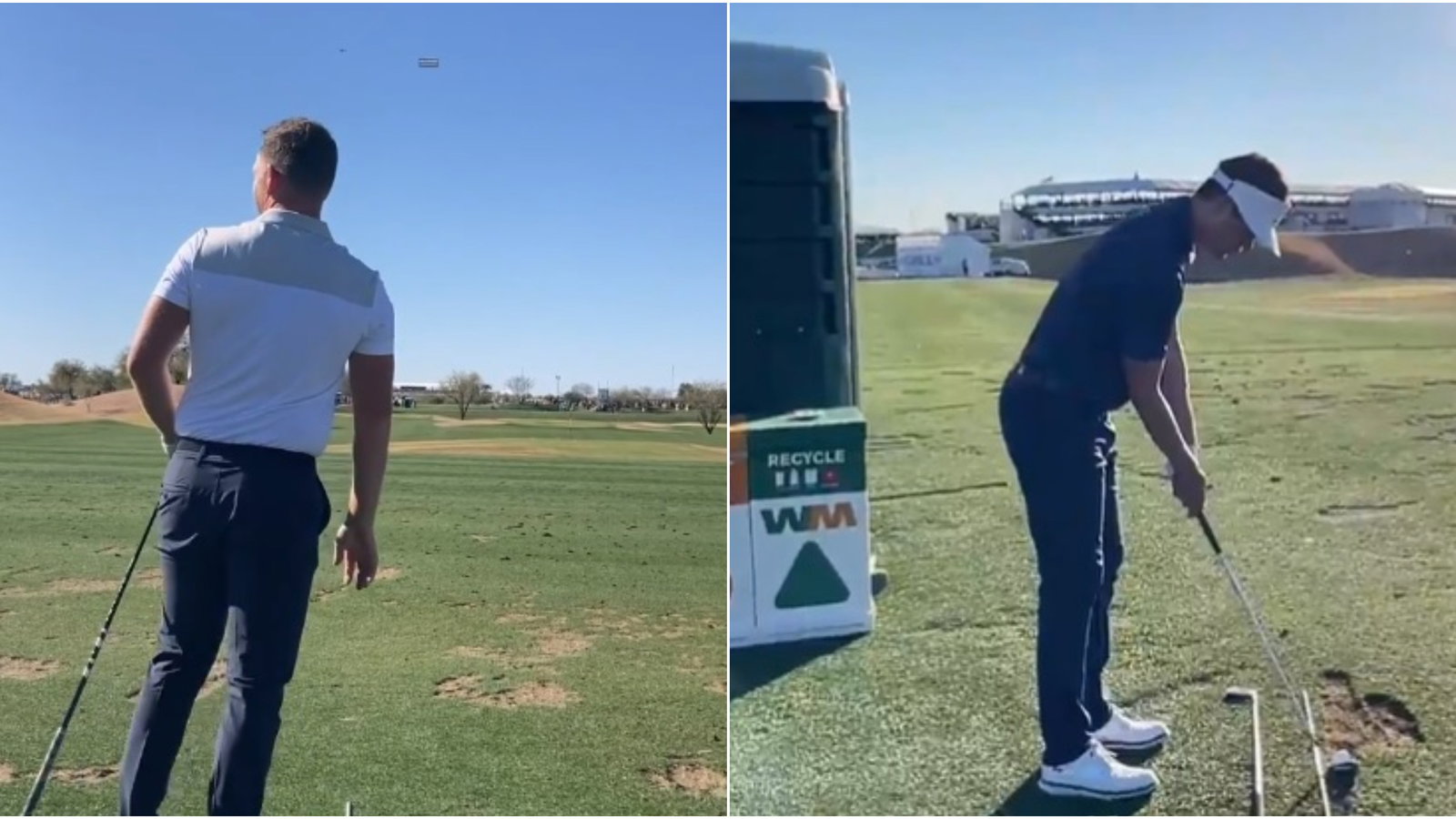 WATCH: 2 PGA Tour pros had range sessions interrupted for very different reasons